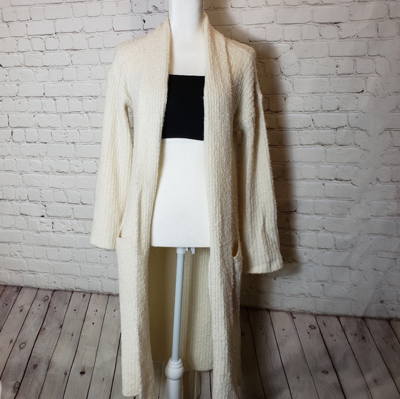 BCBGMaxAzri cream long cardigan sweater - Picture 2 of 7